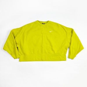 Nike Women's Sportswear Essential Fleece Cropped Sweatshirt Crew Bright Cactus